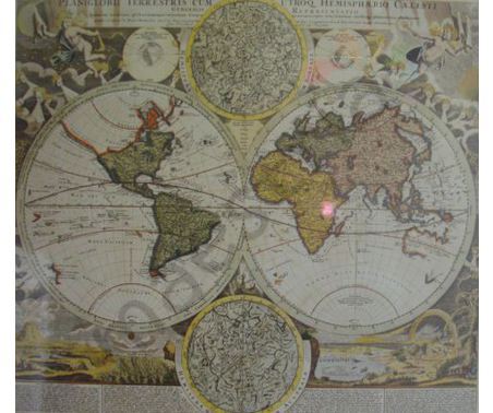 Постер &quot;Карта мира (Planiglobii Terrestris)&quot;, размер 56х71