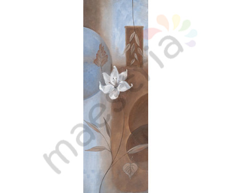 Постер &quot;Белый цветок и сухие листья&quot;, р.30,5x91