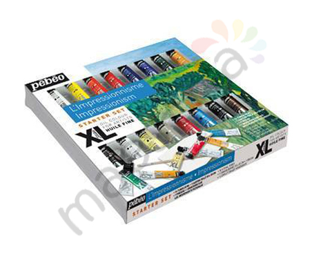 Набор масляных красок Pebeo Studio XL, ИМПРЕССИОНИЗМ, 16 туб по 20 мл + холст на картоне  30*30