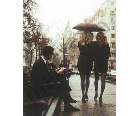 Постер &quot;Две девушки под зонтом&quot;, размер 40х50