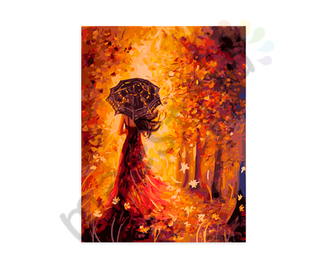 Раскраска по номерам, размер 40х50,  «Осенняя фея»