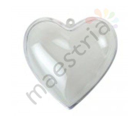 Заготовка для росписи пластмассовая Прозрачное сердечко, 100 мм