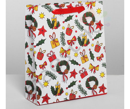 Пакет подарочный ламинир, 23 x 27 × 8 см, «Подарки»