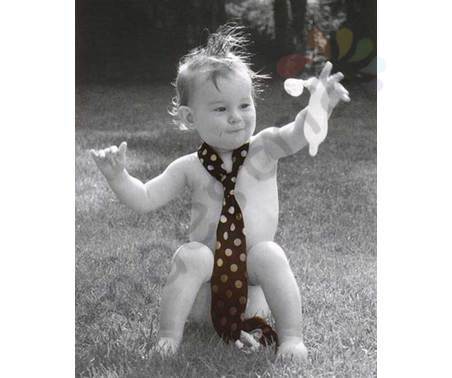 Постер &quot;Ребенок в галстуке на горшке&quot;, размер 40x50, ламинированый