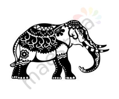 Трафарет-силуэт Marabu, размер 20х30 см, 001 индийский слон