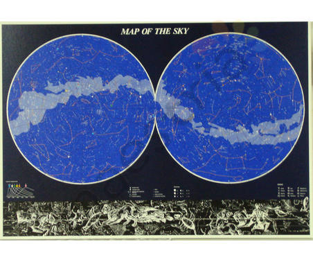 Постер в раме &quot;Карта неба&quot;, размер 68х97, багет 02.056