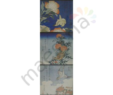 Постер &quot;Птицы. Китайские иероглифы и птицы&quot;, размер 90x33