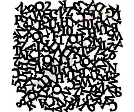 Трафарет-силуэт Marabu, размер 30х30 см, 011 алфавит перемешанный