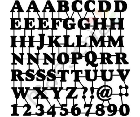 Трафарет-силуэт Marabu, размер 30х30 см, 015 буквы лат и цифры