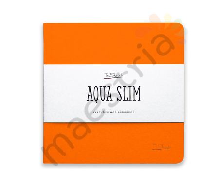 Блокнот для акварели TsuSketch AquaSlim, 200 гр.м2, 25% хл., 17x17см, фин, оранжевый