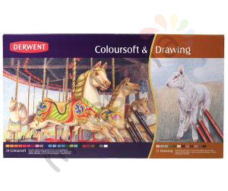 Набор подарочный Derwent Coloursoft and Drawing 36 цветов в картоне