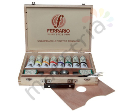 Набор масляных красок Ferrario OIL MASTER, деревянный чемоданчик