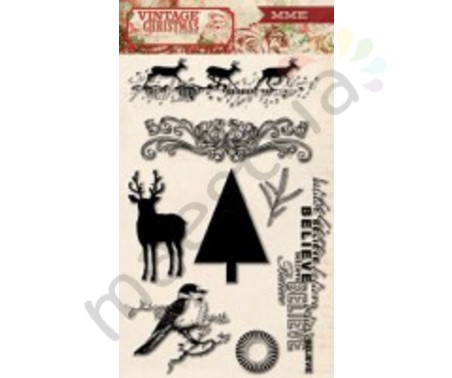 Набор штампов Vintage Christmas, 10*15 см, 8 шт