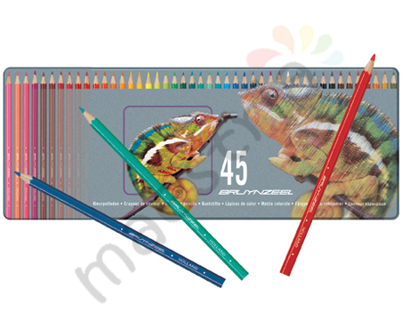 Набор цветных карандашей &quot;Хамелеон&quot;. 45 цветов в металлической коробке