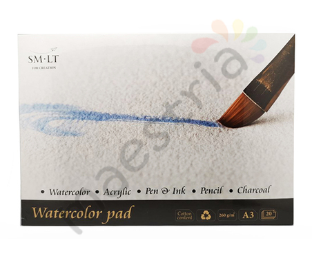Альбом для акварели SM-LT Watercolor, 260г/м2, A3, 20л., склейка