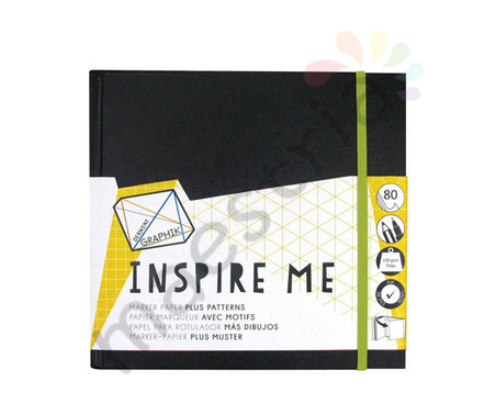 Бумага для маркеров Derwent, INSPIRE ME, 120 г/м, 20x20см