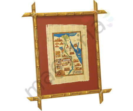 Папирус в раме &quot;Карта. Сокровища Нила&quot;, размер 50х39, багет 511.0212-01