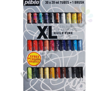Набор масляных красок Pebeo Studio XL, 30 туб по 20 мл + кисть