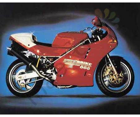 Постер &quot;Мотоцикл  Ducati 888 красный&quot;, размер 20х25