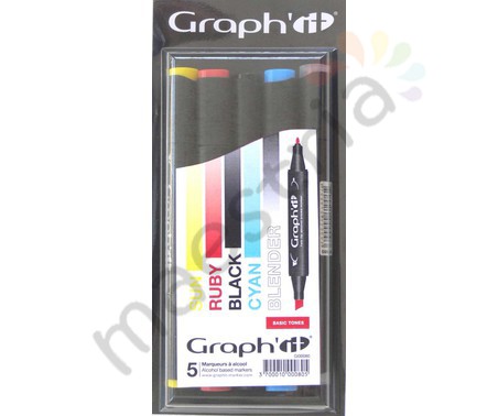 Набор художественных маркеров GRAPH'IT 5шт Basic основные цвета