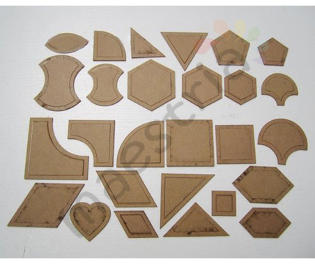 Набор акриловых шаблонов для пэчворка, различные формы, 54 штуки