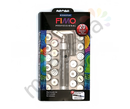 Экструдер Fimo Professional (20 дисков-насадок,3 рез.уплотн.кольца,лезвие,инструкция,коробка)