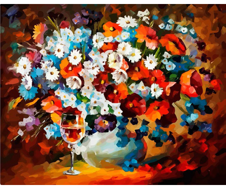 Раскраска по номерам Сонет с акр.красками, «Цветочное настроение», 40х50 см