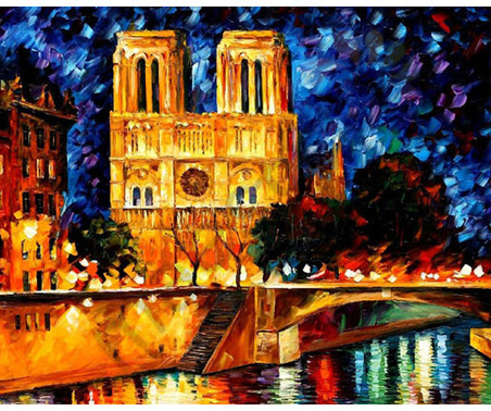 Раскраска по номерам Сонет с акр.красками, «Собор Парижской Богоматери», 40х50 см