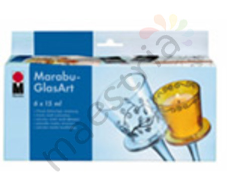 Набор красок по стеклу Marabu-GlasArt Starter Set, 6 цв*15 мл,  мотив
