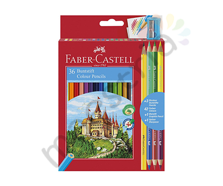 Набор цветных карандашей Faber-Castell, 36цв.+4, с точилкой