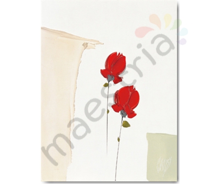 Постер &quot;Абстрактные 2 красные розы&quot;, размер 30х40