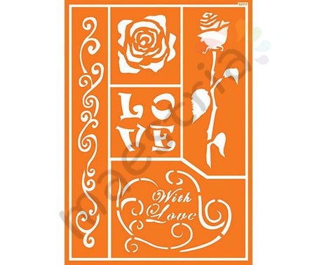Трафарет для текстильных красок, Романтические розы
