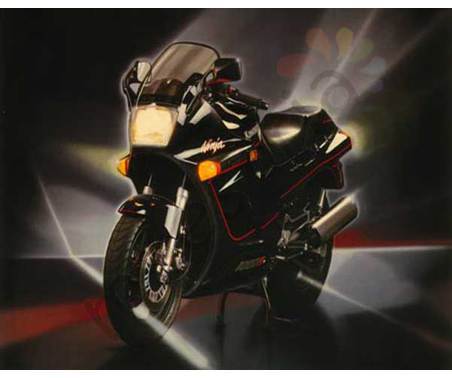 Постер &quot;Мото. Kawasaki черный&quot;, размер 40x50, ламинированый