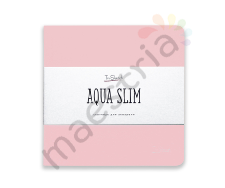 Блокнот для акварели TsuSketch AquaSlim, 200 гр.м2, 25% хл., 17x17, фин, нежно-розовый