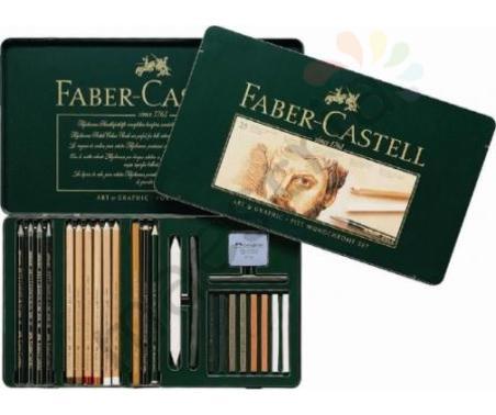 Набор графических материалов Faber-Castell PITT MONOCHROME, 25 предметов в жест.упак