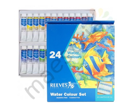 Набор акварельных красок Reeves 24 туб по 10 мл, в картонной коробке