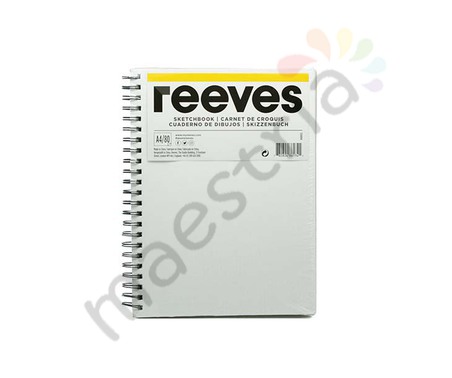 Блокнот в твердой обложке Reeves А4, 120 гр/м2,  80 л., на спирали, обложка холст