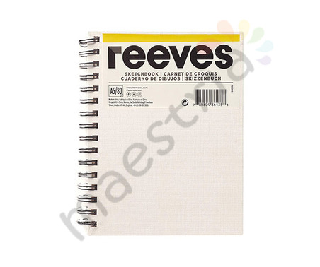 Блокнот в твердой обложке Reeves А5, 120 гр/м2,  80 л., на спирали, обложка холст