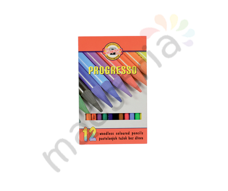 Набор цветных карандашей Progresso в лаке 12 цв. L=153мм,  в лаке, без дерева, в картонной коробке