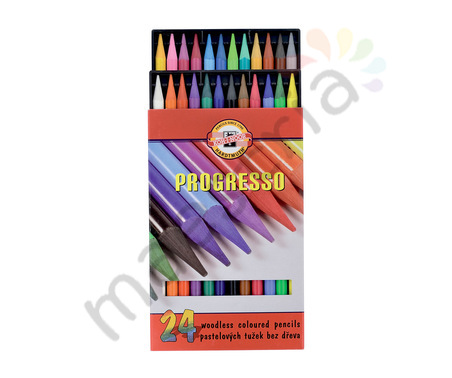 Набор цветных карандашей Progresso в лаке 24 цв. L=153мм, без дерева, в картонной коробке