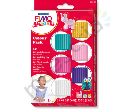 Набор пластики FIMO kids &quot;Гламур&quot;, 6 цветов по 42 гр.
