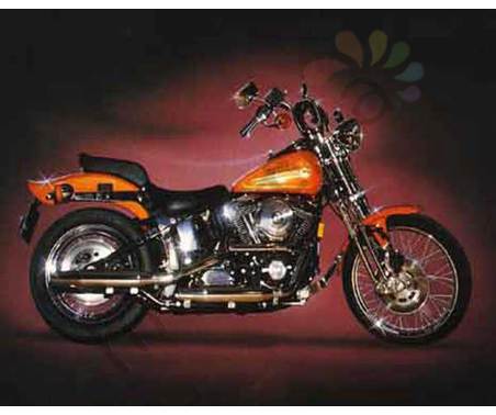 Постер &quot;Мотоцикл  Harley Davidson оранжевый&quot;, размер 20х25