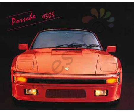 Постер &quot;Автомобиль Porsche 930S красный&quot;, размер 20х25