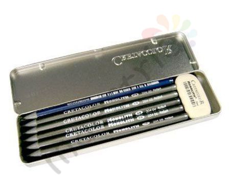 Набор карандашей &quot;Монолит&quot; 6 шт. + ластик в мет. коробке Cretacolor