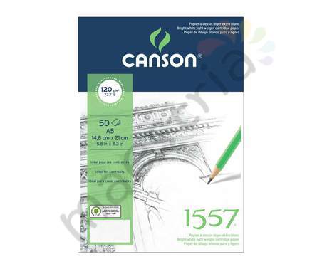 Альбом для графики Canson 1557, 14.8х21см,120гр/м, 50л, малое зерно, спираль по кор.стор.