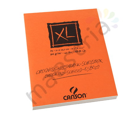 Альбом для графики Canson XL, 21х29,7см, 90гр/м, 100л,  Слоновая кость, склейка по кор.стор.