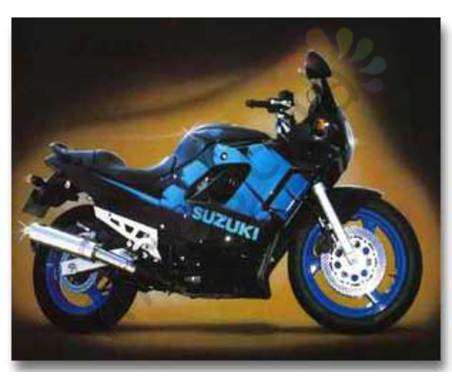 Постер &quot;Мотоцикл  Suzuki черно-синий&quot;, размер 20х25
