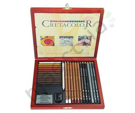 Набор графических материалов Cretacolor Creativo в деревянной коробке 