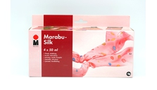 Набор красок Marabu-Silk Starter Set, 4 цв*50 мл, кисть