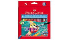 Набор акв.карандашей Faber-Castell COLOUR PENCILS с кисточкой, 24 цвета в картон.коробке